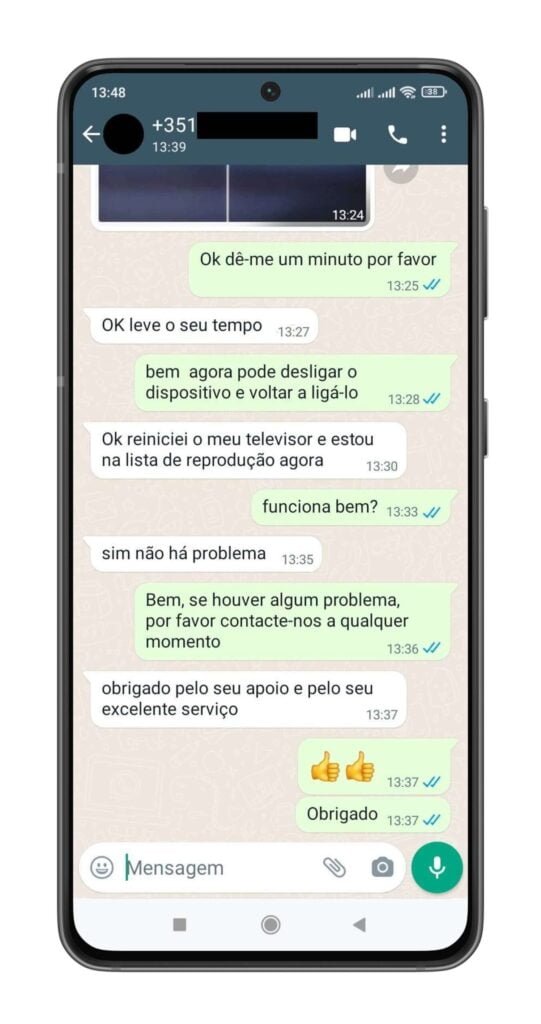 A primeira opinião de um cliente sobre nosso serviço